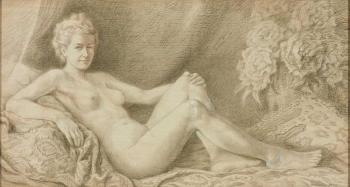 Liegender weiblicher Akt by 
																	Alexander Hubert von Volborth