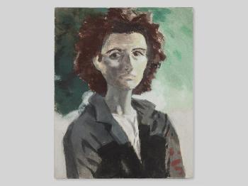 Self-portrait in Grey Jacket by 
																			Irene Andessner