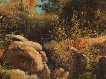 Late summer forest landscape by 
																			Juan Espina y Capo