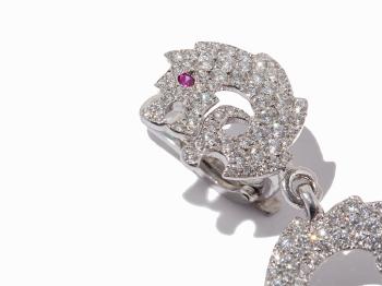 A Vasari Dragon Clip-On Earrings by 
																			 Vasari Jewelry