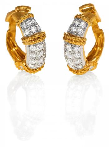 Diamond-Clip-Earrings by 
																	 Fred Paris