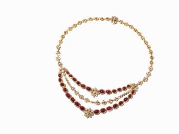 Rubin Necklace with Diamonds by 
																			 NUB