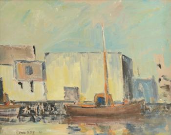 Modernist Dockside Scene by 
																			Fritz Bradley Talbot