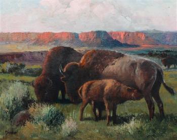 Buffalo Family by 
																	Charles Damrow