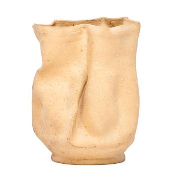 Crumpled bisque vase by 
																			George Edgar Ohr