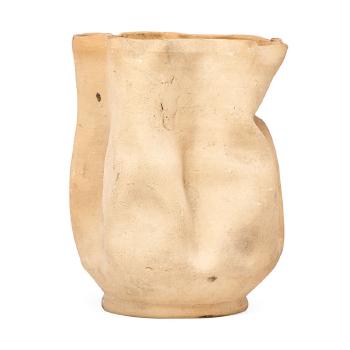Crumpled bisque vase by 
																			George Edgar Ohr