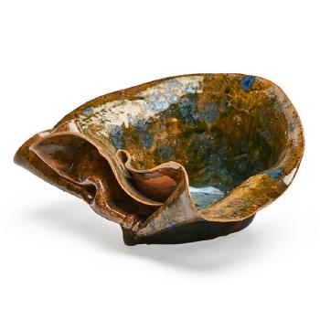 Small crumpled vase by 
																			George Edgar Ohr