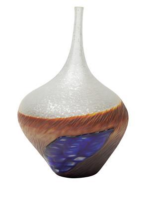 An overlaid vase with long neck by 
																	Tsuchida Yasuhiko