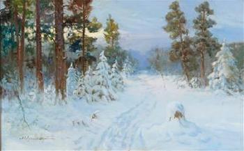 A Winter Landscape by 
																			M Wyszkowski