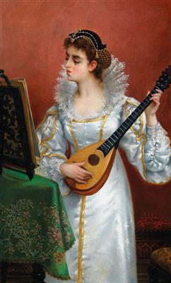 Woman Playing the Mandolin by 
																			Emile Gambogi