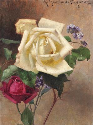 Lilac and Roses by 
																			Jules Alexandre Gamba de Preydour