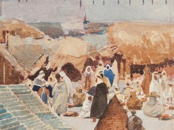 Markt in Tanger by 
																			Arnold Luschwitz-Koreffski