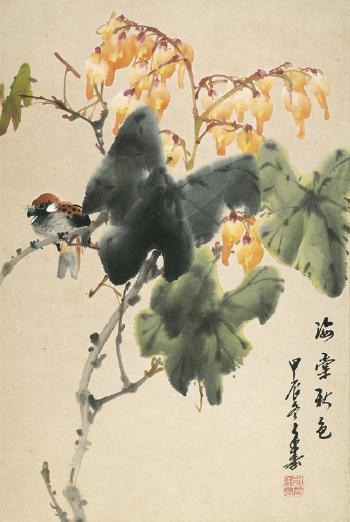 Blühender Zweig mit Spatz by 
																	 Tuo Yongshou