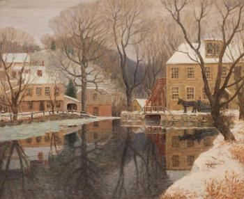 The Mill Pond by 
																			Winfield Scott Clime