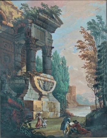 Les ruines animées by 
																			Charles Louis Clerisseau