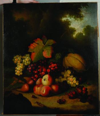 Still Life of Fruit on a Bank by 
																			William Jones of Bath