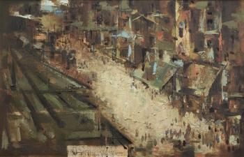 Abstract street scene by 
																			William E Pajaud