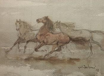 Running Horses by 
																			Giulio Falzoni