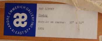 Cowboy by 
																			Pat Lipsky