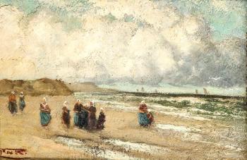 Fischersfrauen am Strand by 
																	Victor de Ruyter