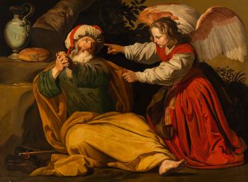 Elia and the angel on mount Horeb (I Kings 19:5-6) by 
																	Dirck van Baburen