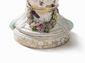 Pair of Potpourri-Vases by 
																			 Saxon Porcelain Factory of Potschappel