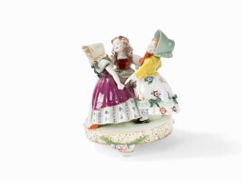 Porcelain Figure Group of 3 Dancing Girls by 
																			 Augarten Porcelain Manufactory