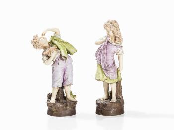 Pair of Large Ceramic Figures by 
																			 Amphora Werke Reissner