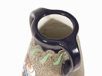 Large Handle Vase with Owls by 
																			 Amphora Werke Reissner