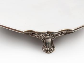 Silver Tray with Feet by 
																			 Fattorini and Sons