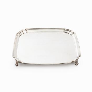 Silver Tray with Feet by 
																			 Fattorini and Sons
