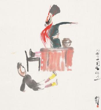 Opera figures by 
																	 Han Yu