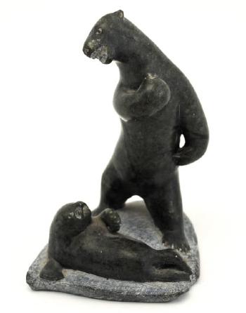 Bear and captured seal by 
																			Juanisi Jakusi Itukalla