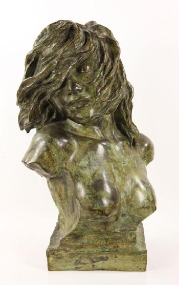 Art Deco Bust of a woman by 
																			Vincenzo Cinque