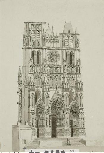 Façade de la cathédrale d'Amiens by 
																	Jean Lubin Vauzelle