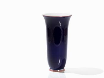 A Cobalt Blue Grounded Vase with Doves by 
																			Siegmund Schutz