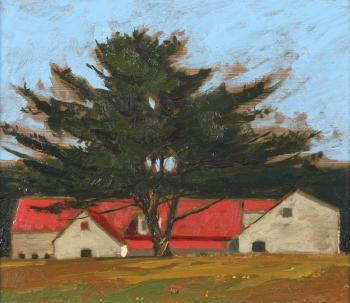 Sketch for Toolworks (aka Barn with red roof) by 
																	Ronald Frontin