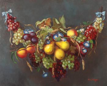 Festoon of fruit and flowers by 
																	Guy Steele Fairlamb