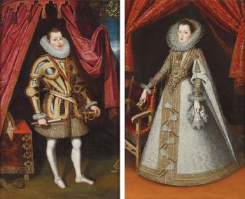 Retratos áulicos de Felipe III; Margarita de Austria by 
																	Juan Pantoja de la Cruz