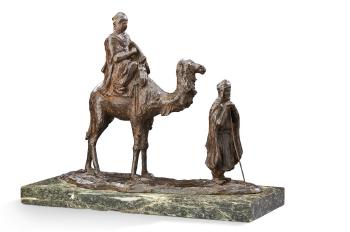 Deux berbères dont un sur un chameau by 
																	Lucien Valsuani