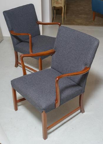 Wanscher armchairs by 
																	 Fritz Hansen