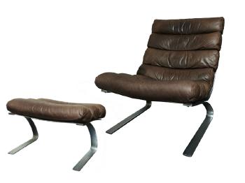 Sinus Easy Chair and Footstool by 
																	Reinhold Adolf