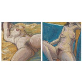 Nude 22; Nude 23 (set of Two) by 
																	Tew Nai Tong