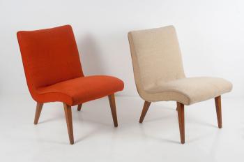 Two Vostra easy chairs by 
																			 Walter Knoll & Co