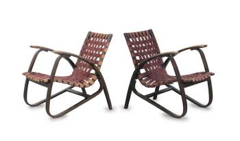 Two armchairs by 
																			 Jiri Vanek