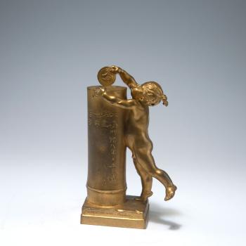 Putto money box by 
																			Louis Ernest Barrias