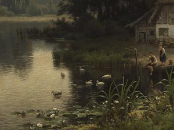 Cottage by The Lakeside by 
																			Julius Monien