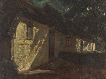 Village at Night by 
																			Ludwig Julius Christian Dettmann