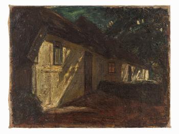 Village at Night by 
																			Ludwig Julius Christian Dettmann