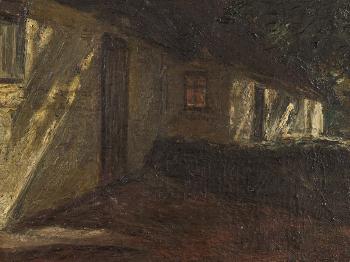 Village at Night by 
																			Ludwig Julius Christian Dettmann